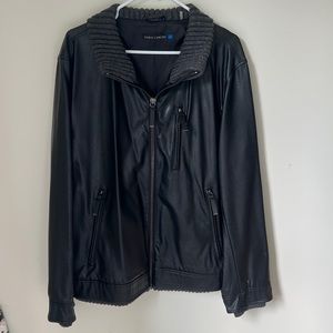 Vince Camuto Men’s size large PU-leather jacket, black, worn once